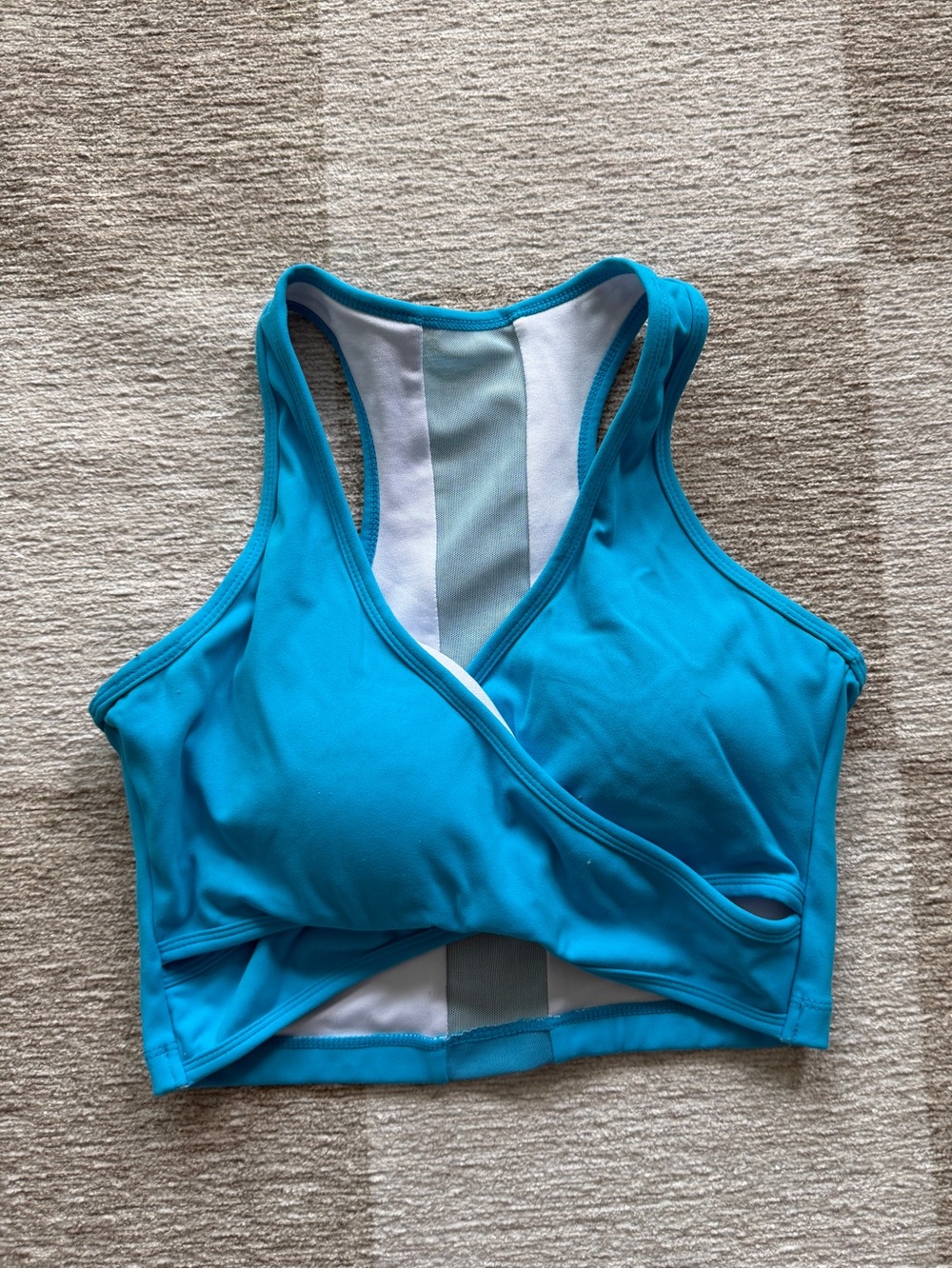 NVGTN - Bright Blue Women's Crossover Sports Bra